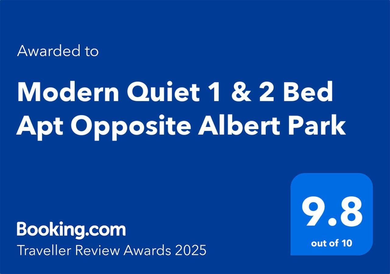 Modern Quiet 1 & 2 Bed Apt Opposite Albert Park Melburne Exterior foto